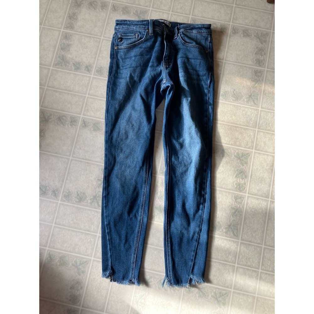 Kancan Signature Jeans Size 27 Blue Mid Rise Skinny Raw Hem Denim Style 211014
